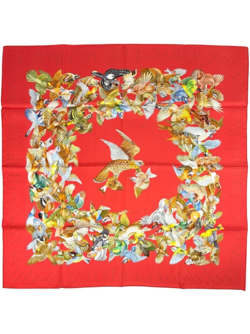Hermes Carre 90 L'intrus Scarf Intruder Silk Red Multicolor
